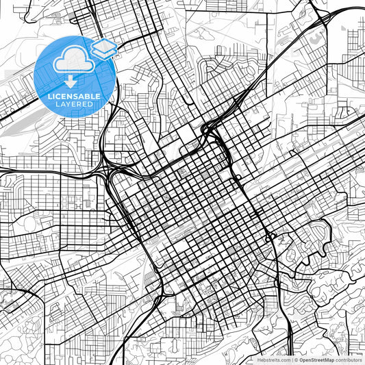 Layered PDF map of Birmingham, Alabama, United States