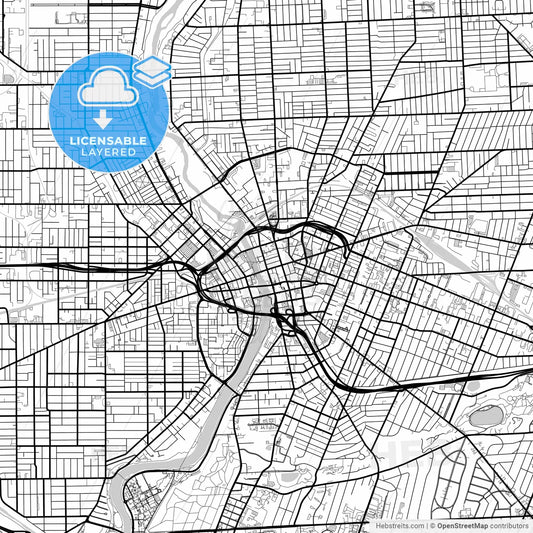Layered PDF map of Rochester, New York, United States