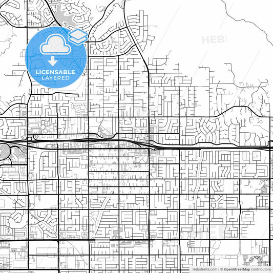Layered PDF map of Moreno Valley, California, United States