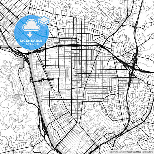 Layered PDF map of Glendale, California, United States
