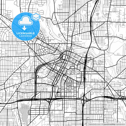 Layered PDF map of Akron, Ohio, United States