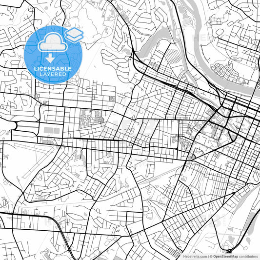 Layered PDF map of Augusta, Georgia, United States