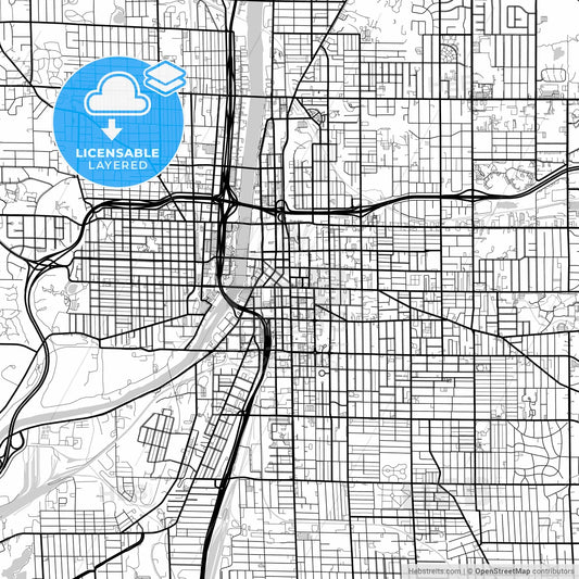 Layered PDF map of Grand Rapids, Michigan, United States