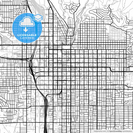 Layered PDF map of Salt Lake City, Utah, United States