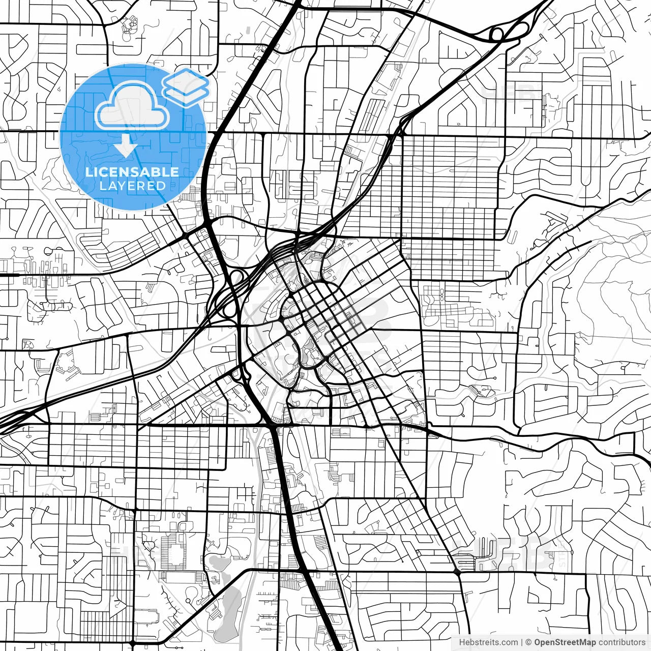 Layered PDF map of Huntsville, Alabama, United States