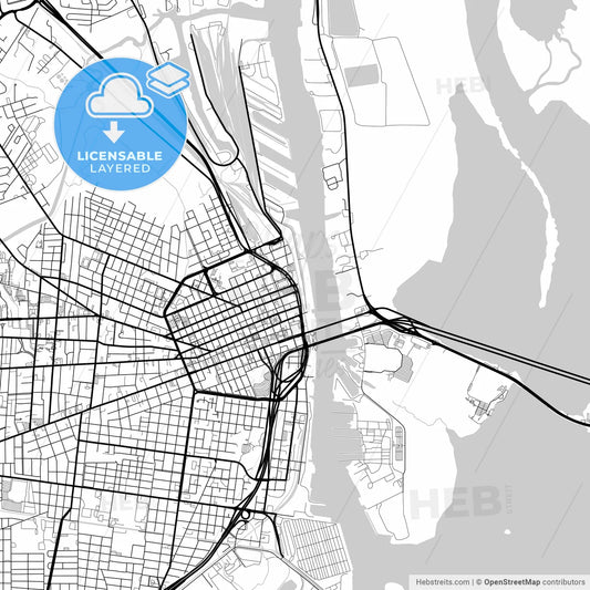 Layered PDF map of Mobile, Alabama, United States