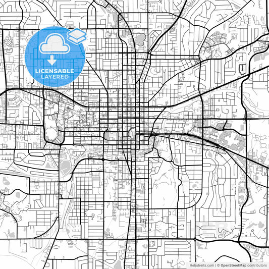 Layered PDF map of Tallahassee, Florida, United States