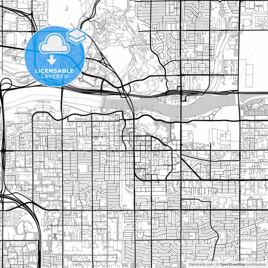 Layered PDF map of Tempe, Arizona, United States