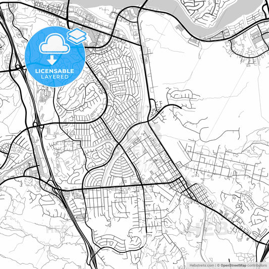 Layered PDF map of Santa Clarita, California, United States