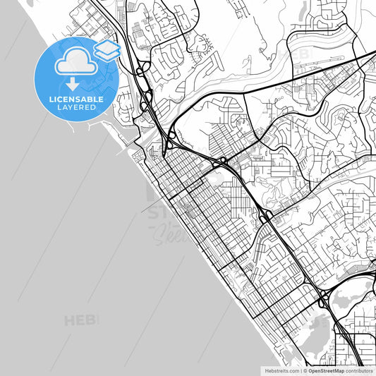 Layered PDF map of Oceanside, California, United States