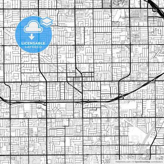 Layered PDF map of Garden Grove, California, United States