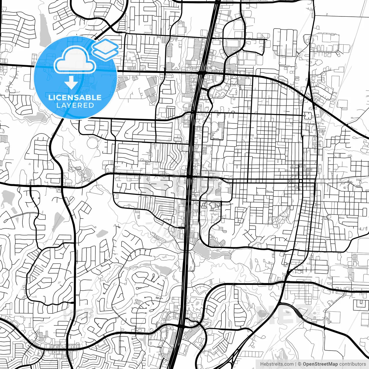 Layered PDF map of McKinney, Texas, United States