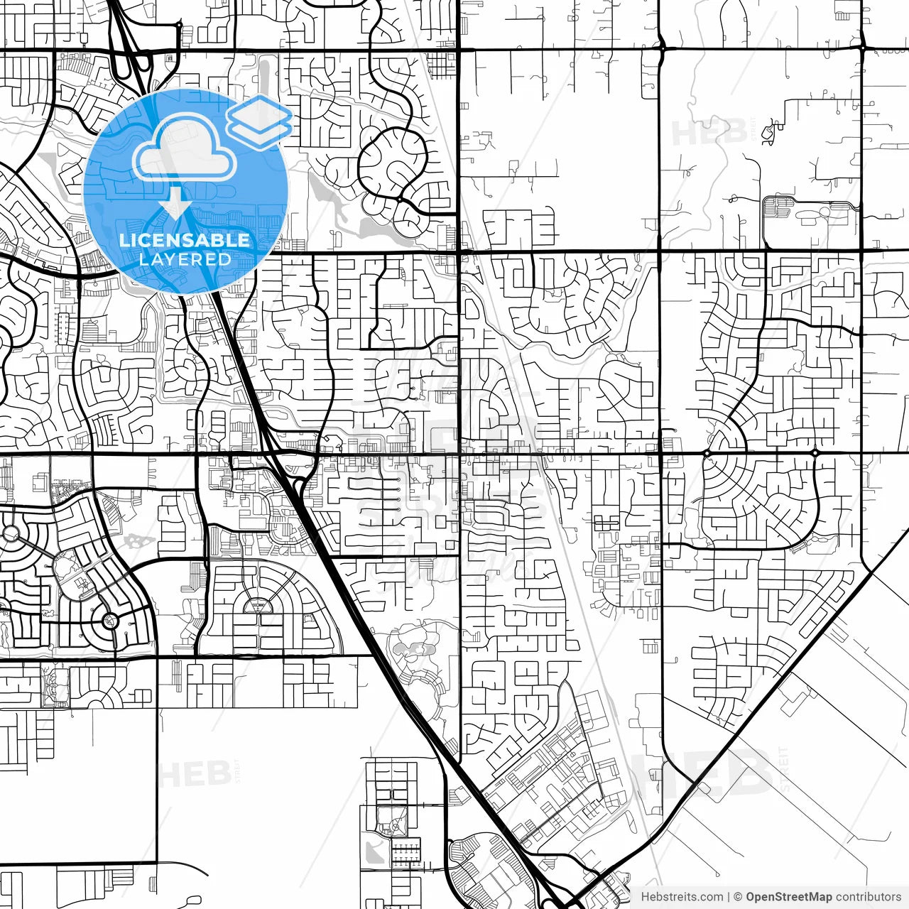Layered PDF map of Elk Grove, California, United States