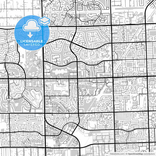 Layered PDF map of Pembroke Pines, Florida, United States