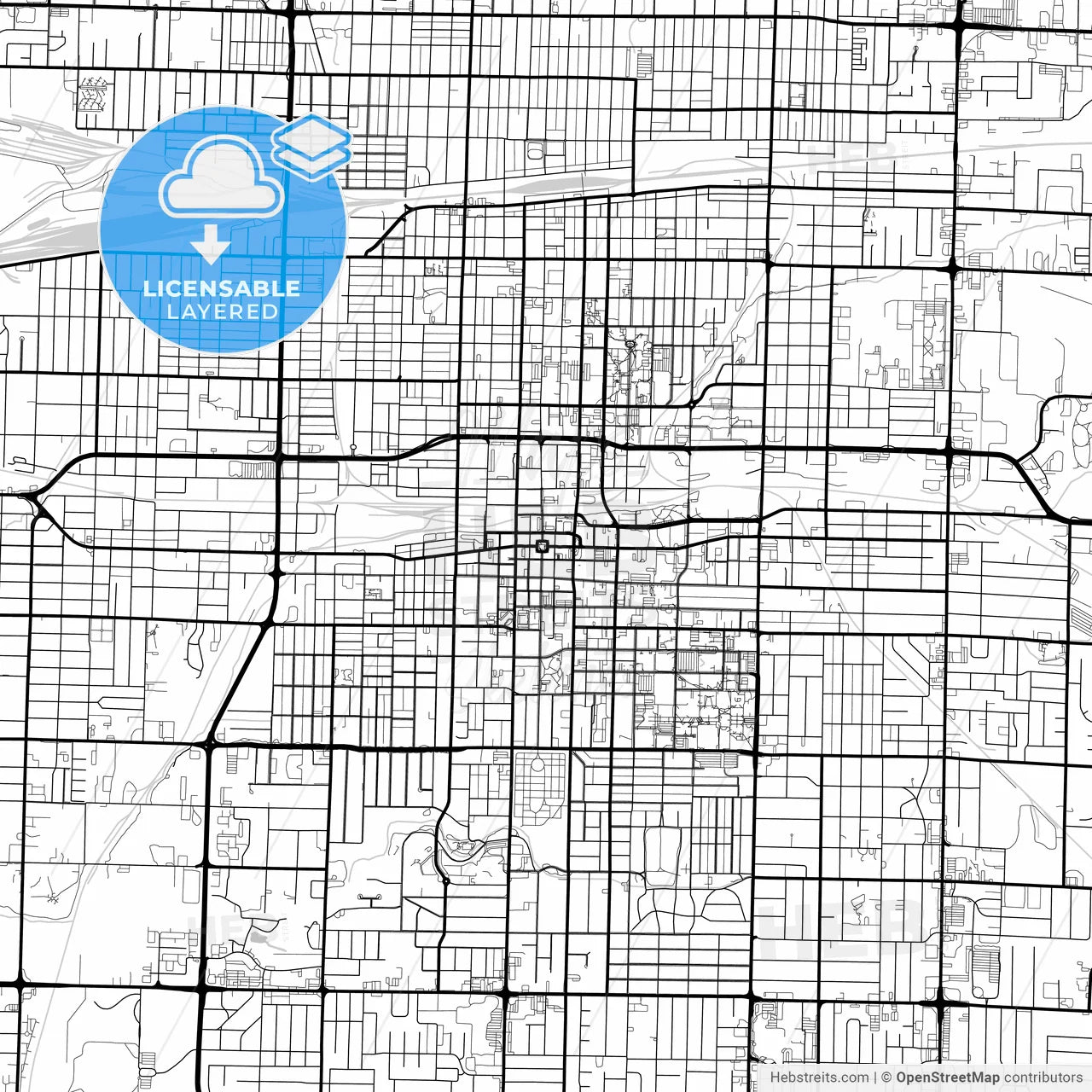 Layered PDF map of Springfield, Missouri, United States