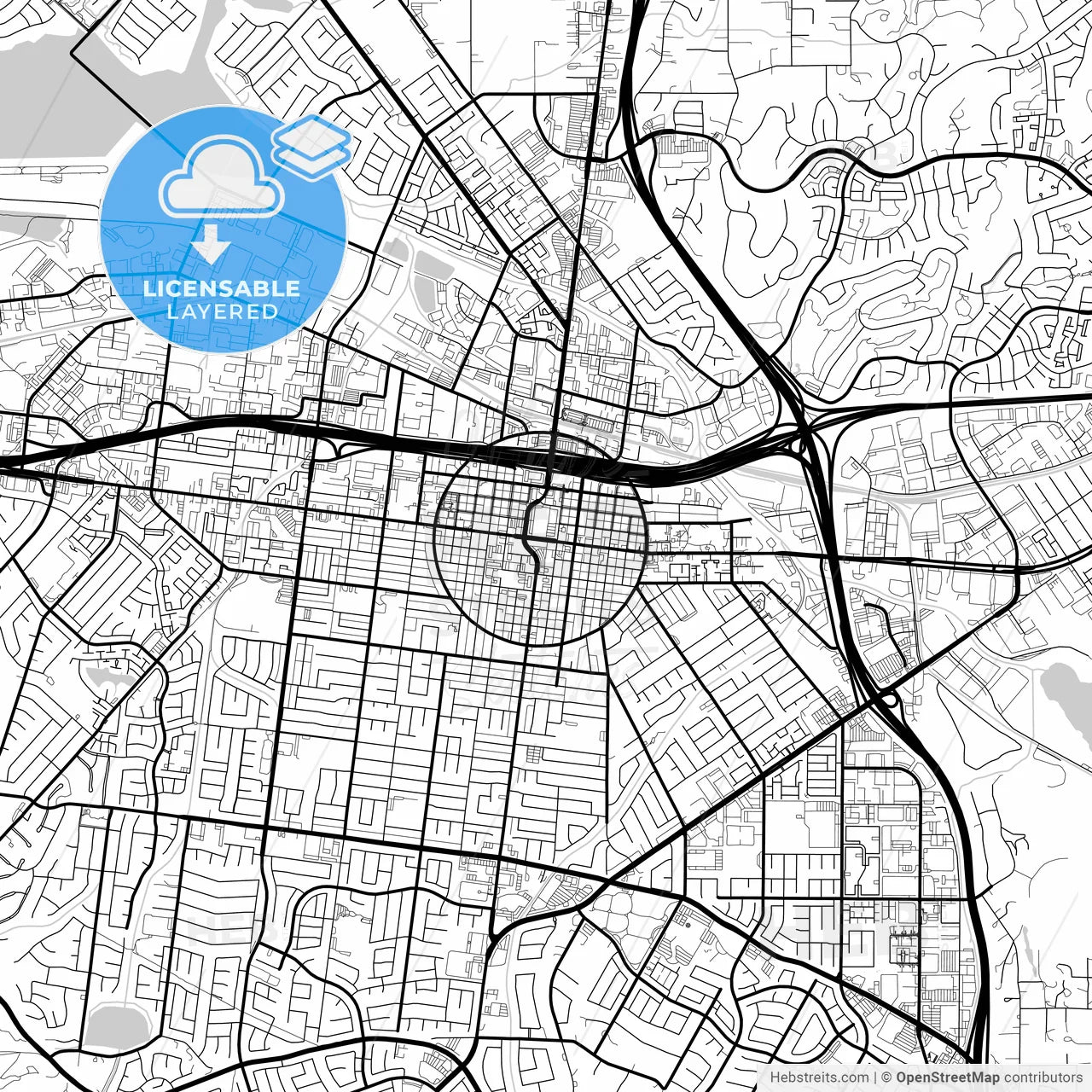 Layered PDF map of Corona, California, United States