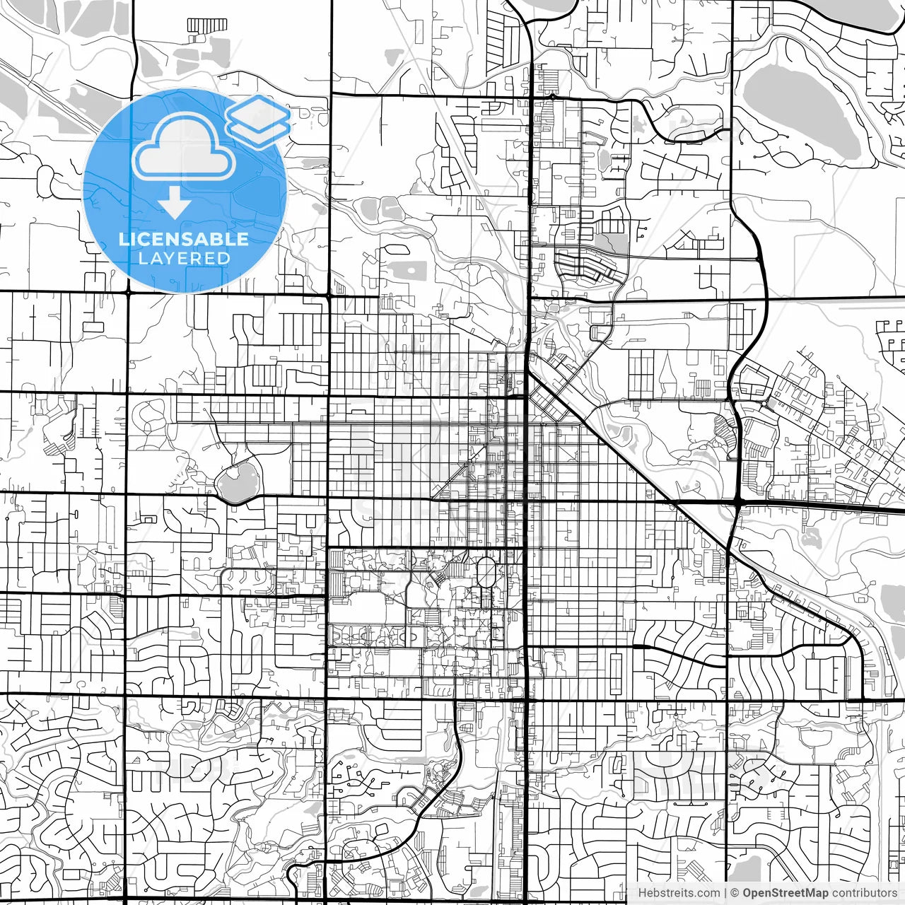 Layered PDF map of Fort Collins, Colorado, United States
