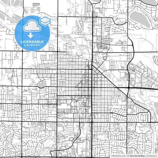 Layered PDF map of Fort Collins, Colorado, United States