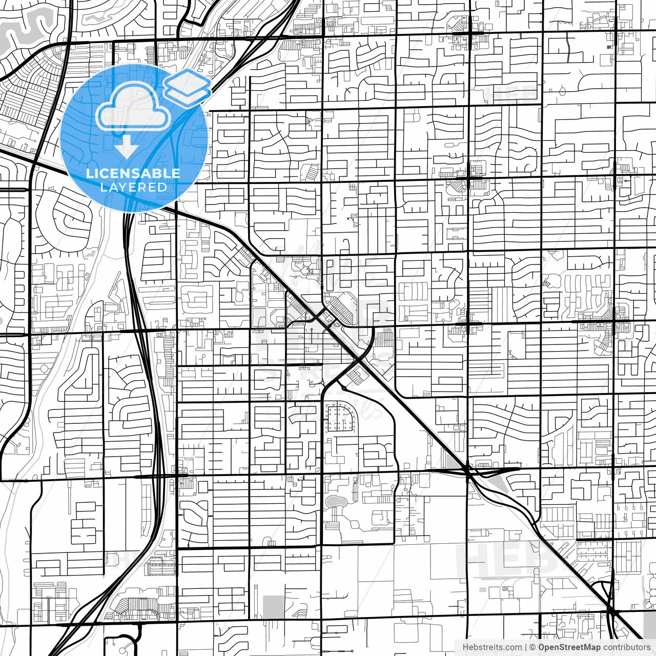 Layered PDF map of Peoria, Arizona, United States