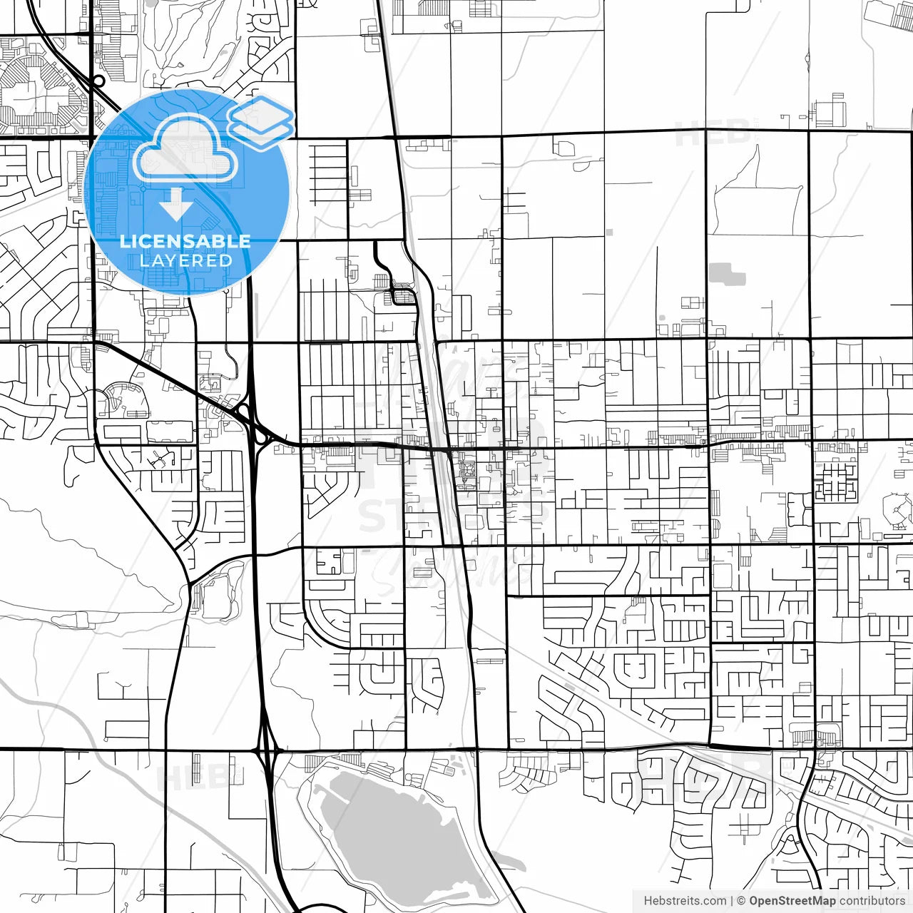 Layered PDF map of Palmdale, California, United States