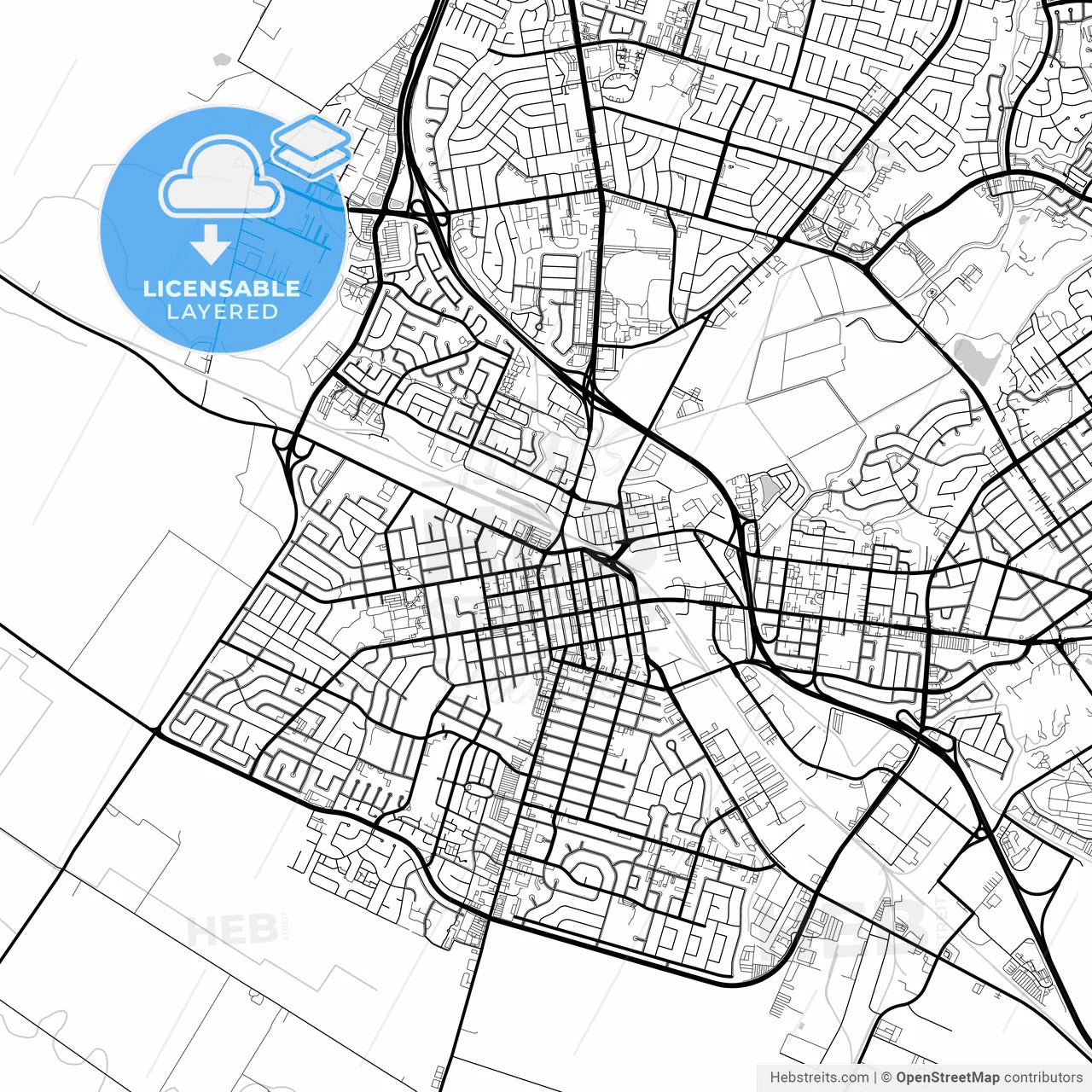 Layered PDF map of Salinas, California, United States