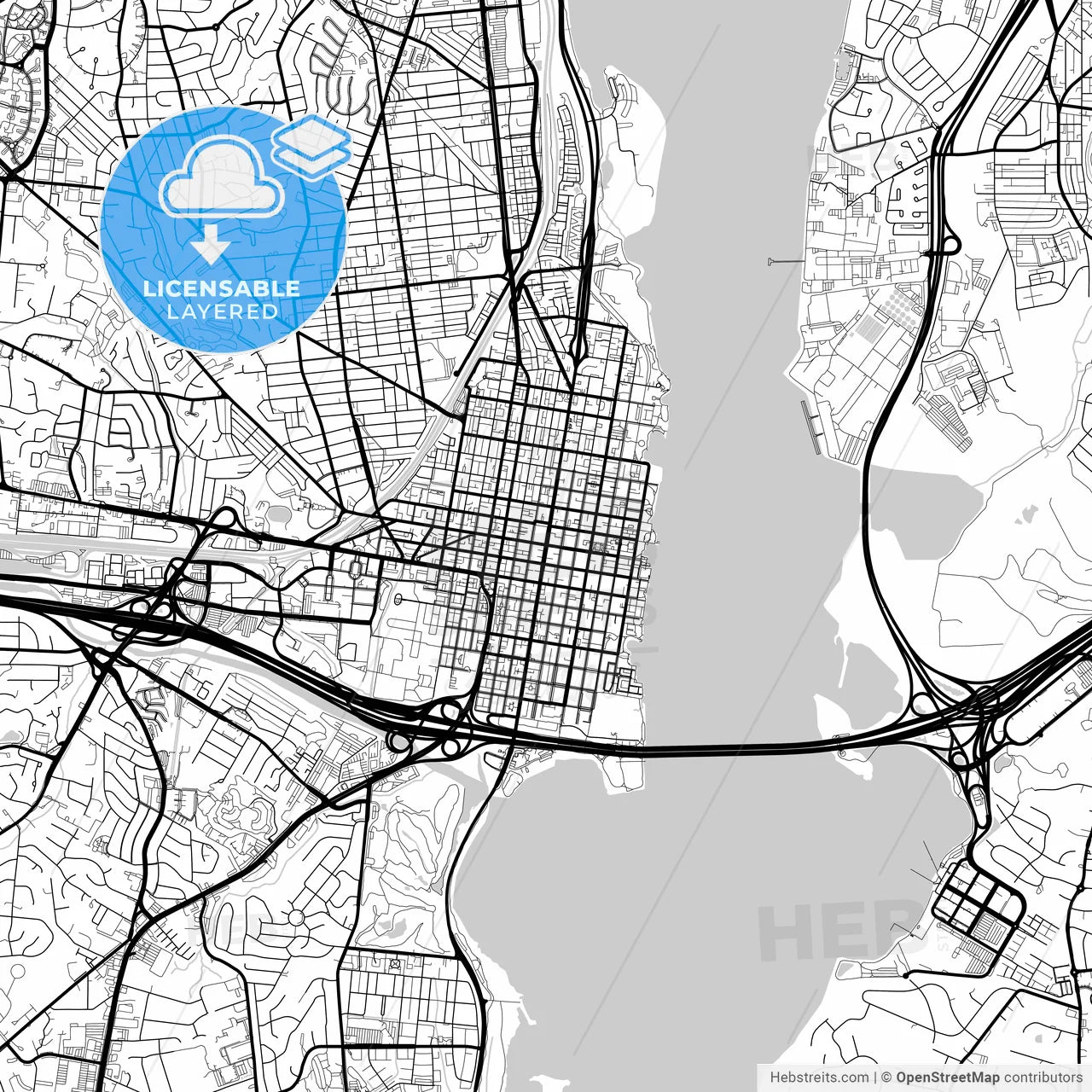 Layered PDF map of Alexandria, Virginia, United States