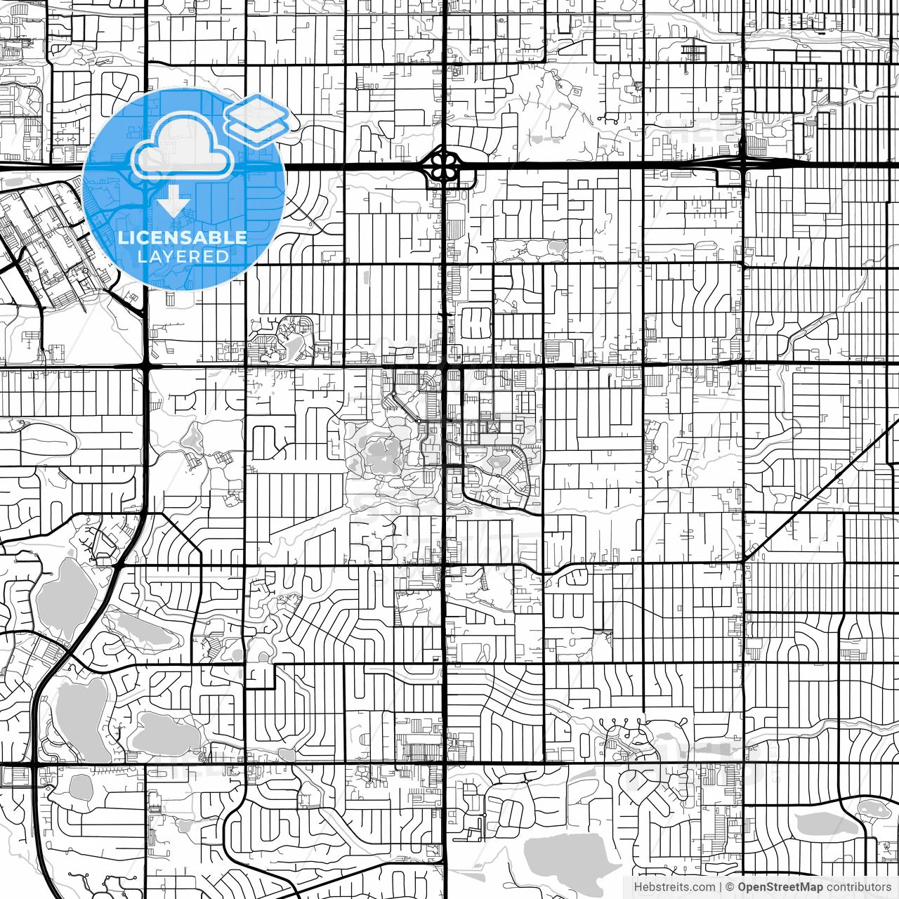 Layered PDF map of Lakewood, Colorado, United States