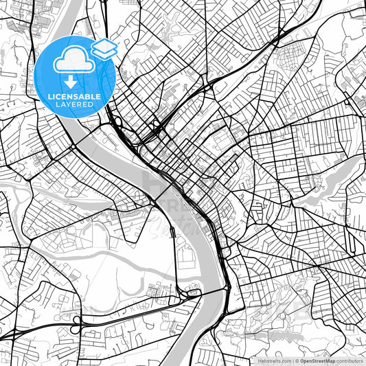 Layered PDF map of Springfield, Massachusetts, United States