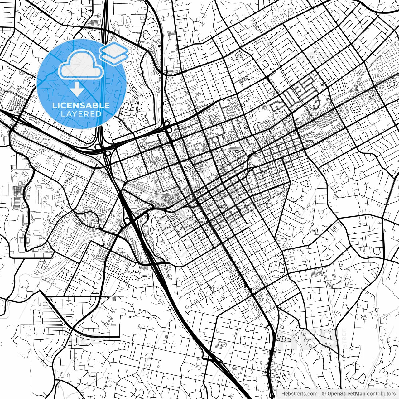 Layered PDF map of Escondido, California, United States