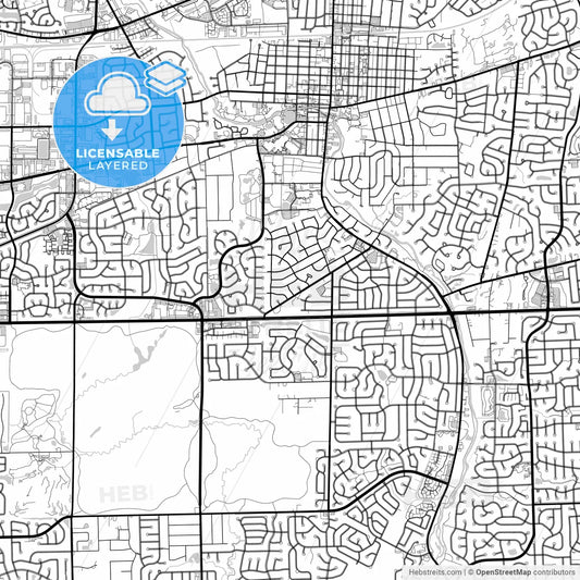 Layered PDF map of Naperville, Illinois, United States