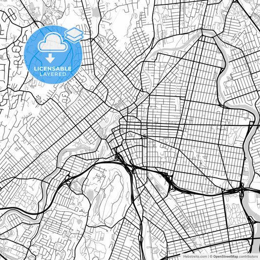 Layered PDF map of Paterson, New Jersey, United States