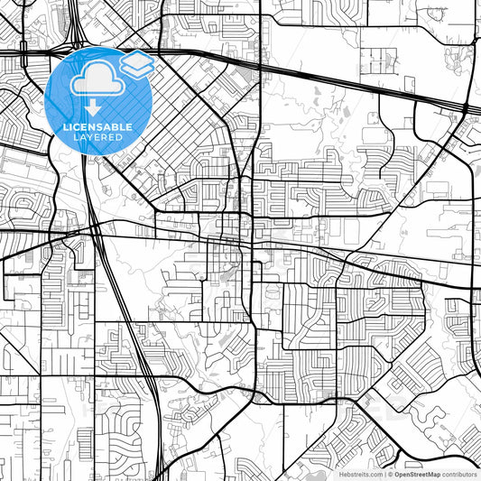 Layered PDF map of Mesquite, Texas, United States