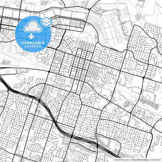 Layered PDF map of Killeen, Texas, United States