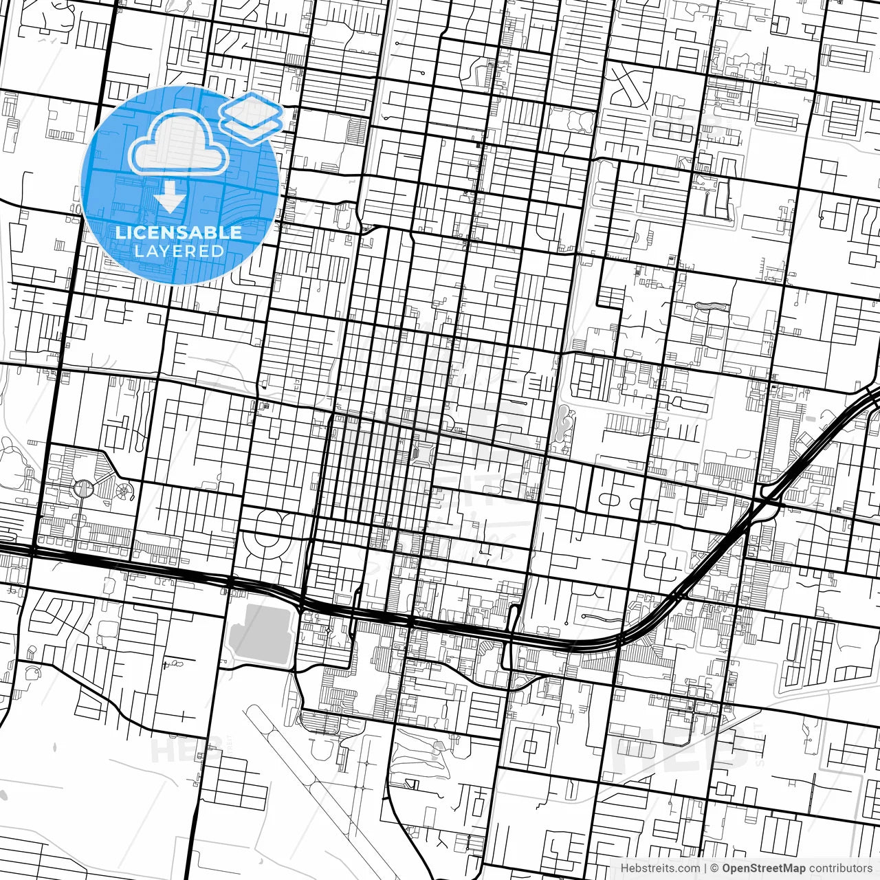 Layered PDF map of McAllen, Texas, United States