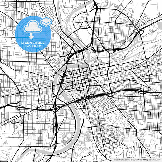 Layered PDF map of Dayton, Ohio, United States