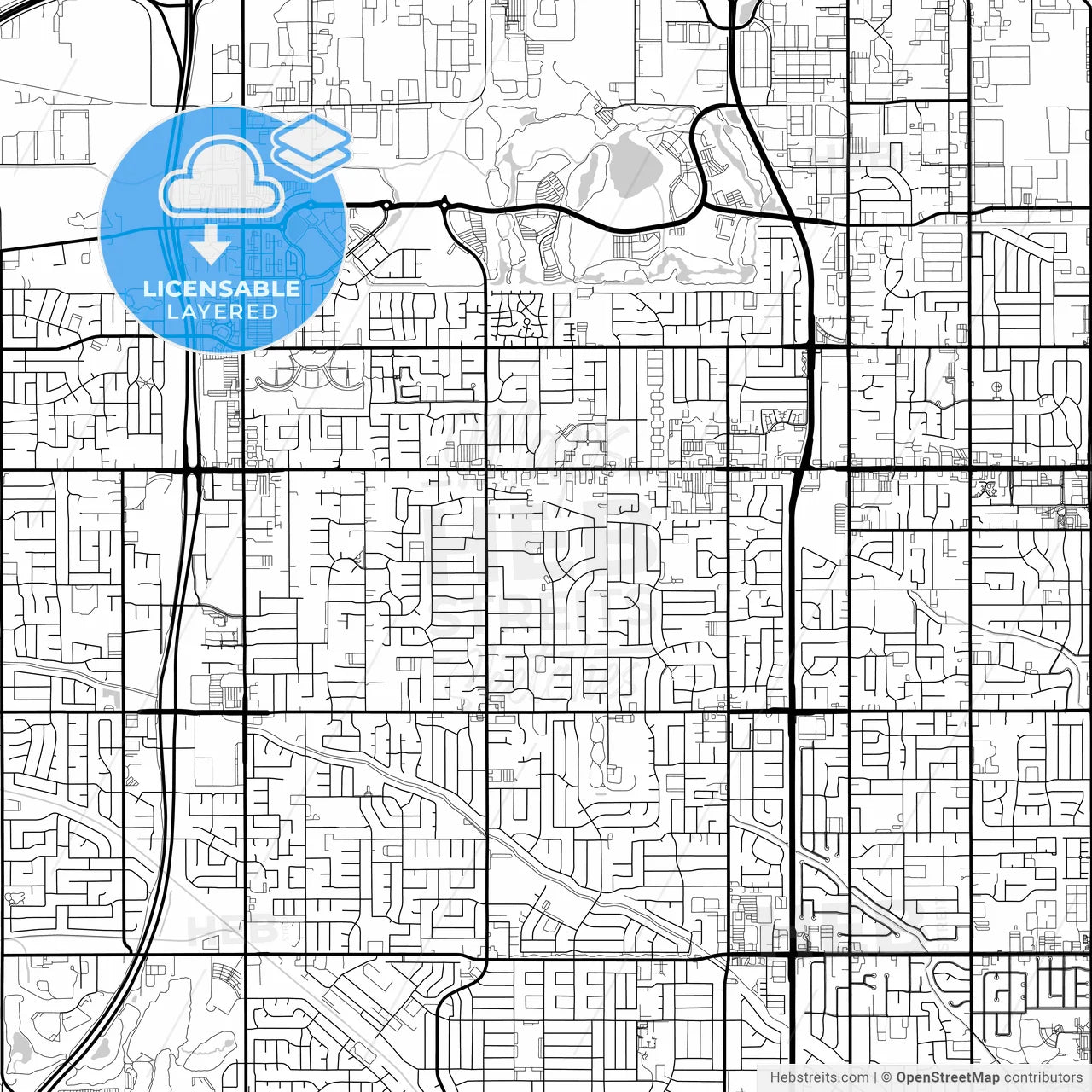 Layered PDF map of West Valley City, Utah, United States