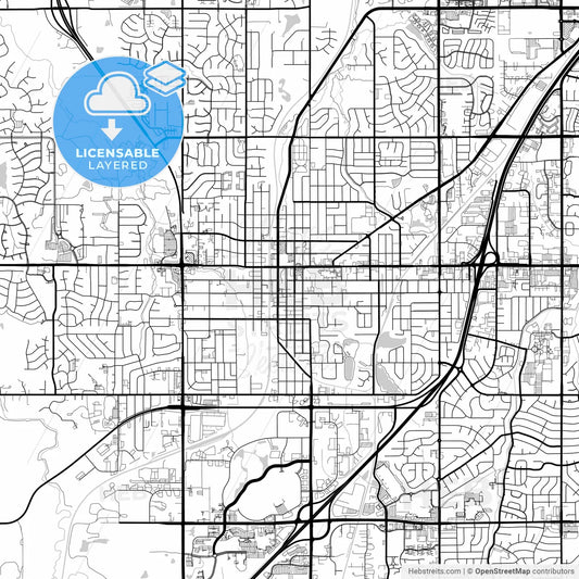 Layered PDF map of Olathe, Kansas, United States