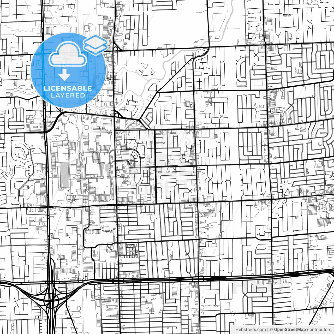Layered PDF map of Warren, Michigan, United States