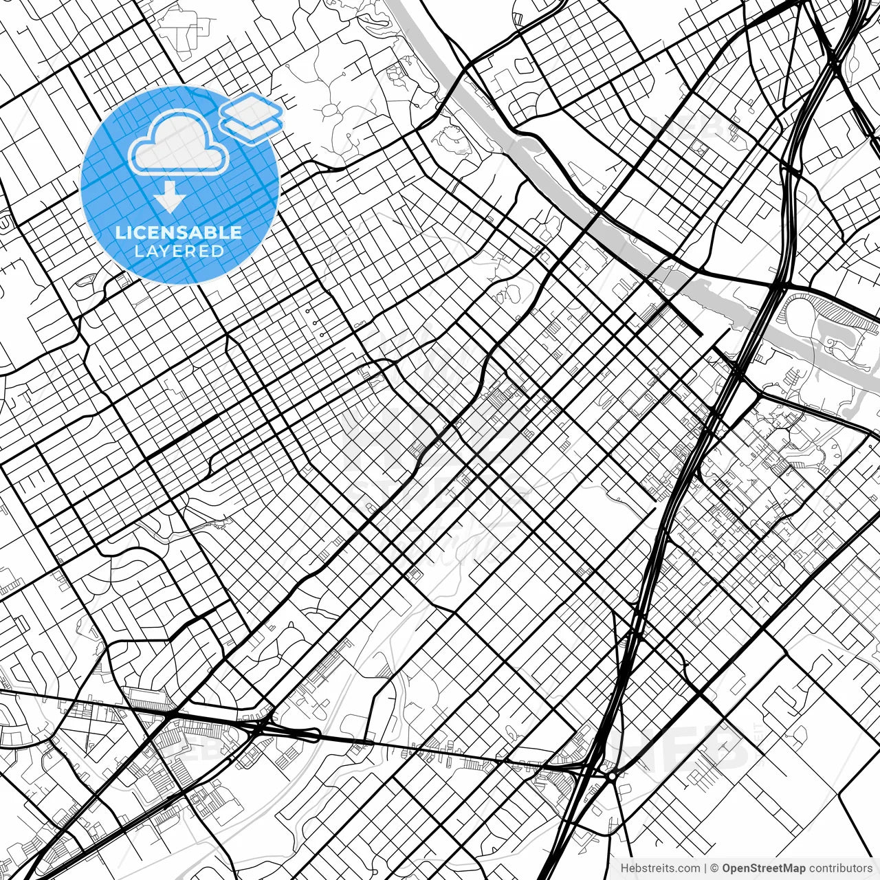 Layered PDF map of Waco, Texas, United States