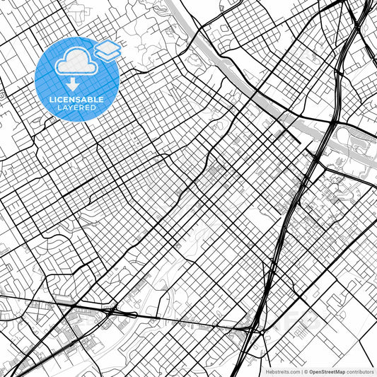 Layered PDF map of Waco, Texas, United States