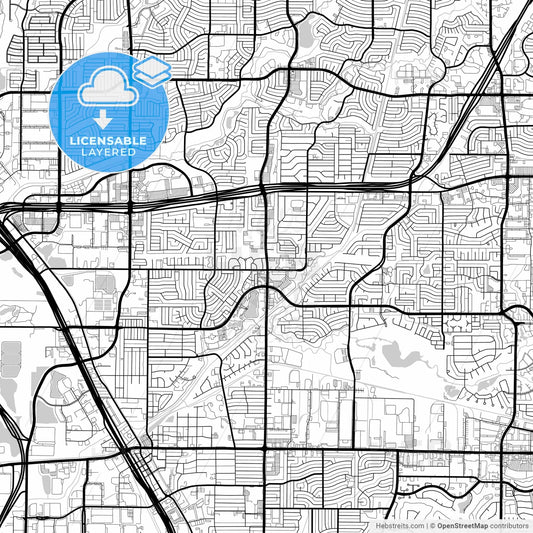 Layered PDF map of Carrollton, Texas, United States