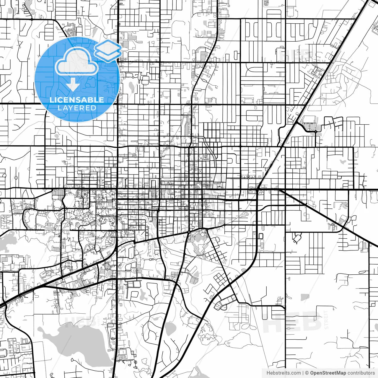 Layered PDF map of Gainesville, Florida, United States