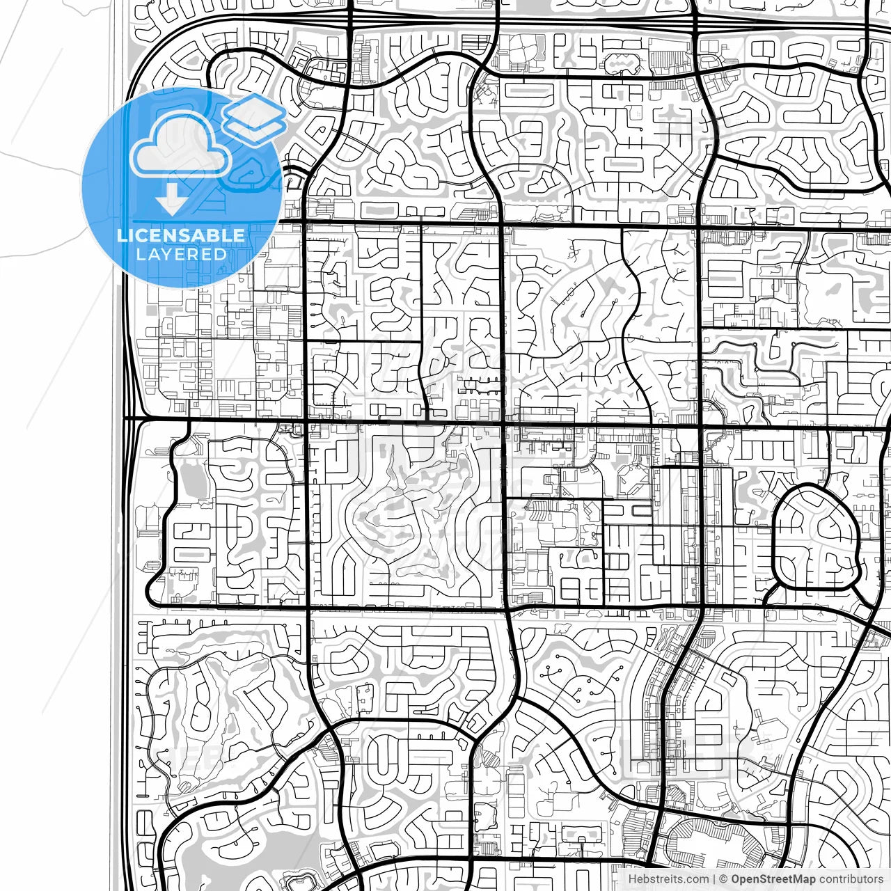 Layered PDF map of Coral Springs, Florida, United States
