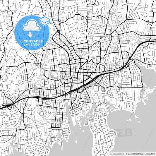 Layered PDF map of Stamford, Connecticut, United States