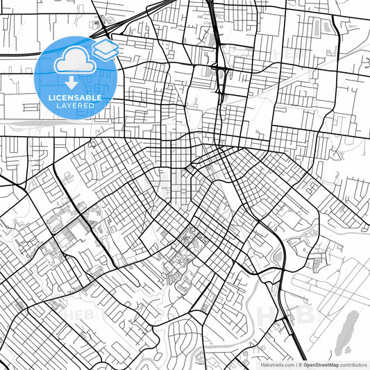 Layered PDF map of Lafayette, Louisiana, United States