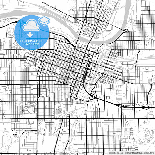 Layered PDF map of Topeka, Kansas, United States