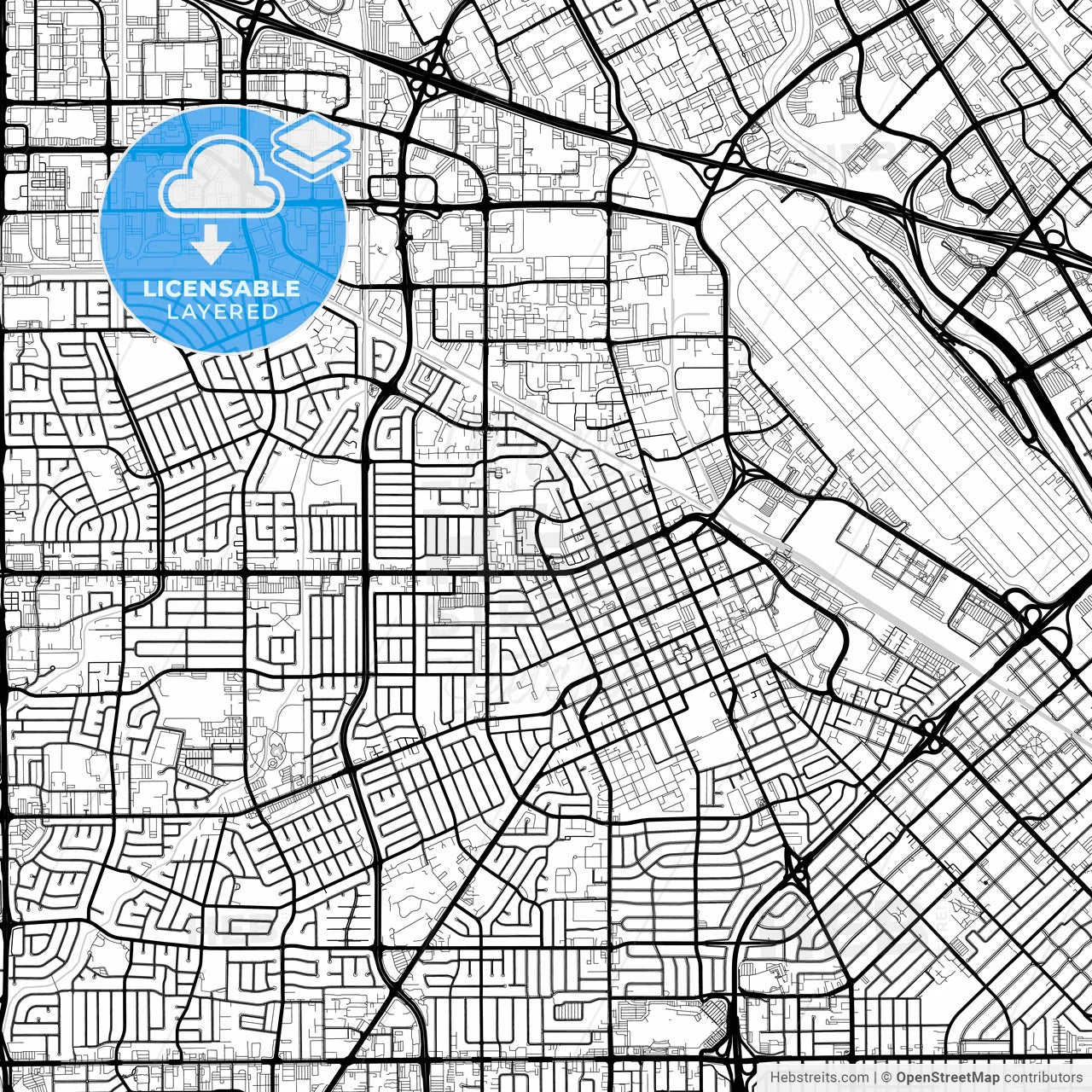 Layered PDF map of Santa Clara, California, United States