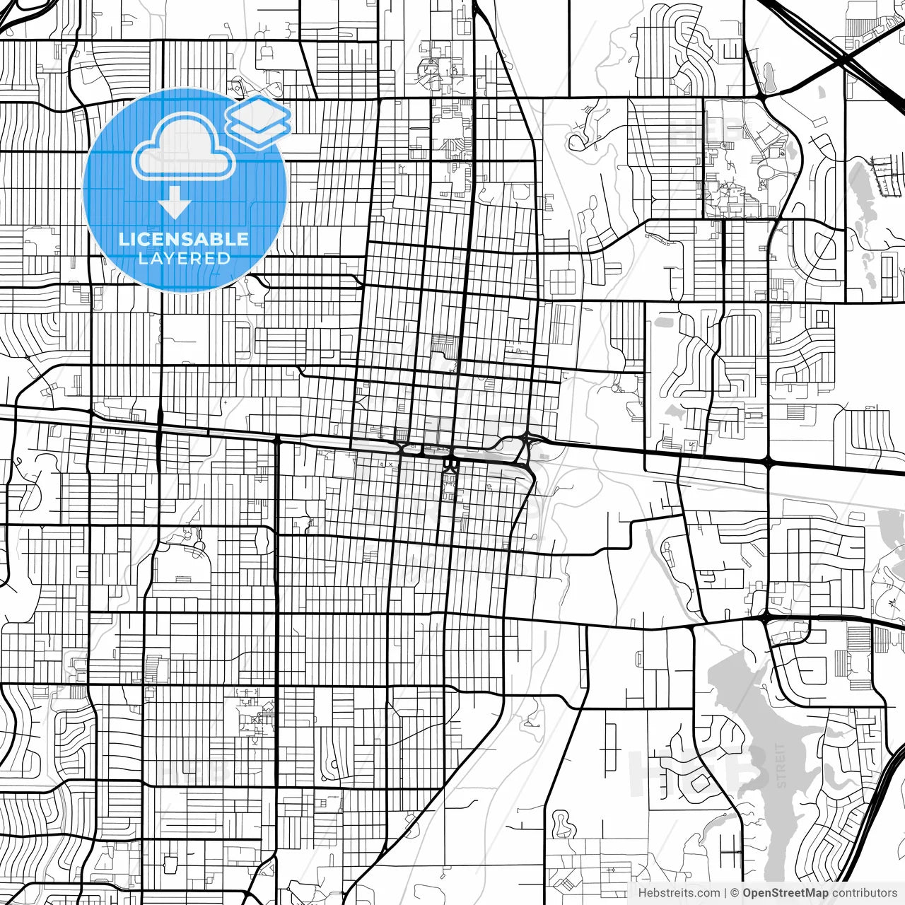 Layered PDF map of Abilene, Texas, United States
