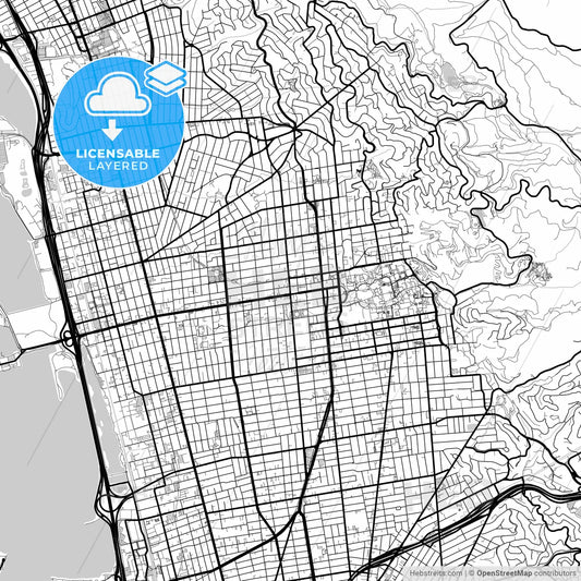 Layered PDF map of Berkeley, California, United States