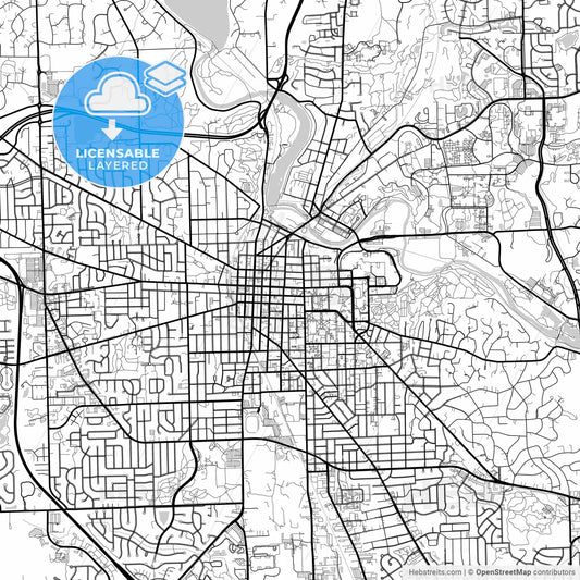 Layered PDF map of Ann Arbor, Michigan, United States